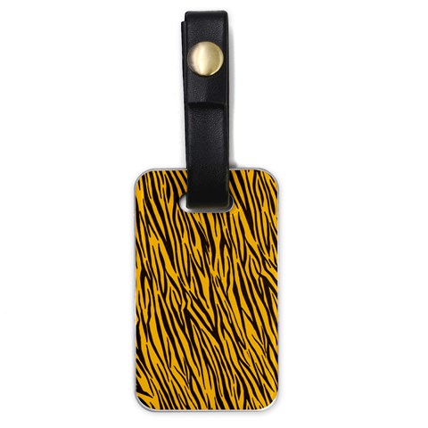 Yellow Zebra Stripes Luggage Tag (one side) from ArtsNow.com Front