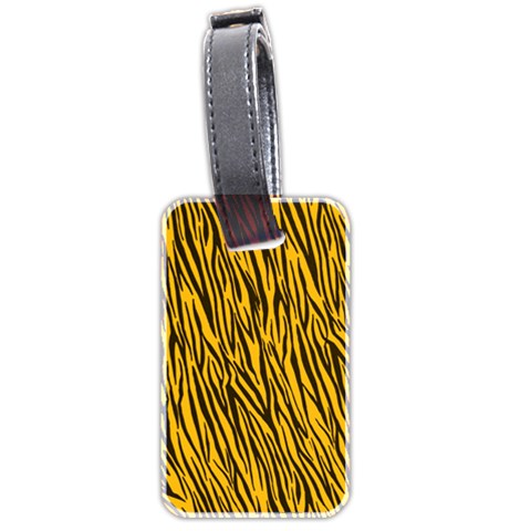 Yellow Zebra Stripes Luggage Tag (two sides) from ArtsNow.com Front