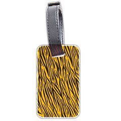 Yellow Zebra Stripes Luggage Tag (two sides) from ArtsNow.com Front