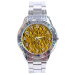 Yellow Zebra Stripes Stainless Steel Analogue Watch