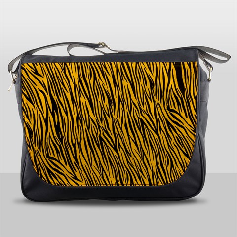 Yellow Zebra Stripes Messenger Bag from ArtsNow.com Front