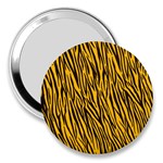 Yellow Zebra Stripes 3  Handbag Mirror