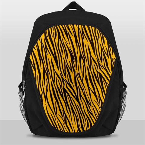 Yellow Zebra Stripes Backpack Bag from ArtsNow.com Front