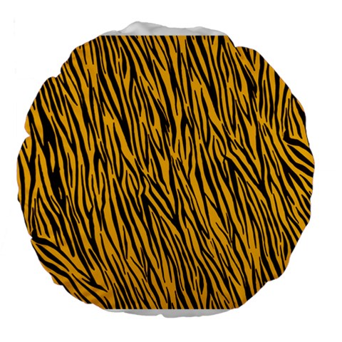 Yellow Zebra Stripes Large 18  Premium Round Cushion  from ArtsNow.com Front