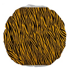 Yellow Zebra Stripes Large 18  Premium Round Cushion  from ArtsNow.com Front