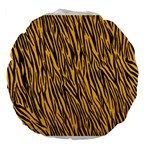 Yellow Zebra Stripes Large 18  Premium Round Cushion 