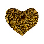 Yellow Zebra Stripes Standard 16  Premium Heart Shape Cushion 