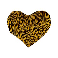 Yellow Zebra Stripes Standard 16  Premium Heart Shape Cushion  from ArtsNow.com Back