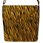 Yellow Zebra Stripes Flap Closure Messenger Bag (S)