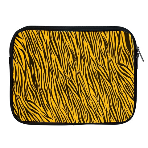 Yellow Zebra Stripes Apple iPad 2/3/4 Zipper Case from ArtsNow.com Front