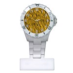 Yellow Zebra Stripes Plastic Nurses Watch