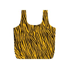 Yellow Zebra Stripes Full Print Recycle Bag (S) from ArtsNow.com Front