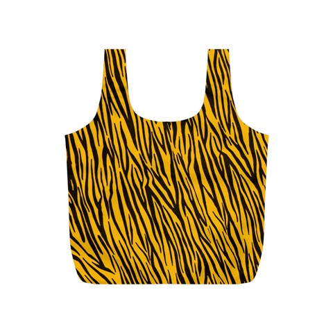 Yellow Zebra Stripes Full Print Recycle Bag (S) from ArtsNow.com Back