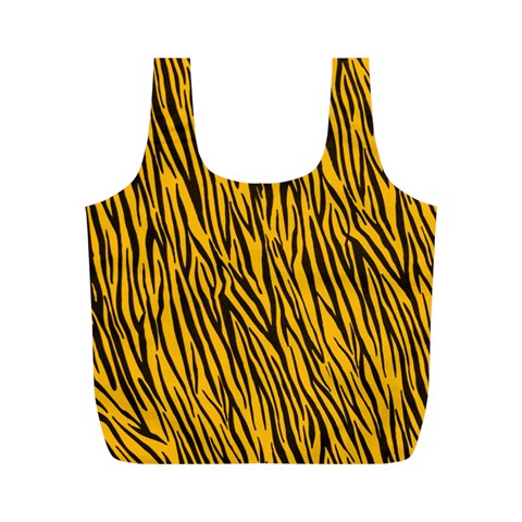 Yellow Zebra Stripes Full Print Recycle Bag (M) from ArtsNow.com Front