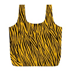 Yellow Zebra Stripes Full Print Recycle Bag (L) from ArtsNow.com Front