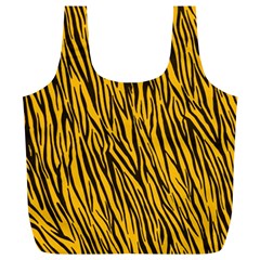 Yellow Zebra Stripes Full Print Recycle Bag (XL) from ArtsNow.com Front