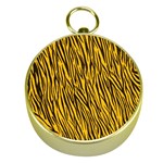 Yellow Zebra Stripes Gold Compass