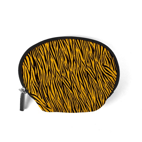 Yellow Zebra Stripes Accessory Pouch (Small) from ArtsNow.com Back