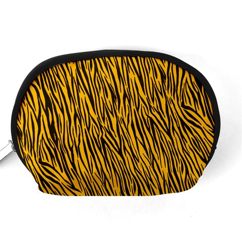 Yellow Zebra Stripes Accessory Pouch (Medium) from ArtsNow.com Back