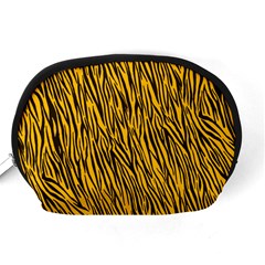 Yellow Zebra Stripes Accessory Pouch (Medium) from ArtsNow.com Back