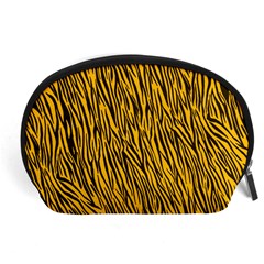 Yellow Zebra Stripes Accessory Pouch (Large) from ArtsNow.com Front