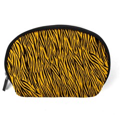 Yellow Zebra Stripes Accessory Pouch (Large) from ArtsNow.com Back