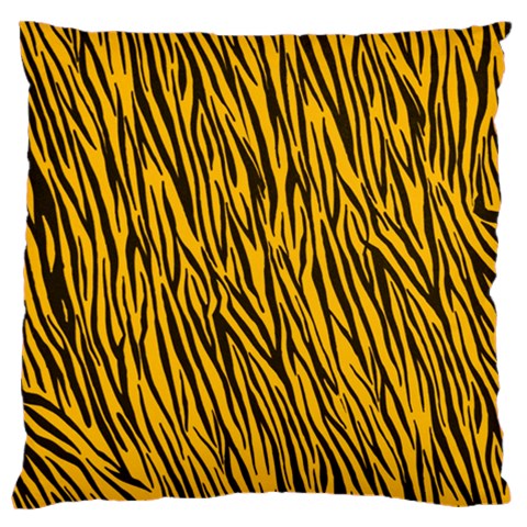 Yellow Zebra Stripes Large Flano Cushion Case (One Side) from ArtsNow.com Front