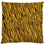 Yellow Zebra Stripes Large Flano Cushion Case (One Side)