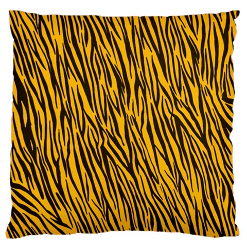 Yellow Zebra Stripes Large Flano Cushion Case (Two Sides) from ArtsNow.com Front