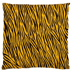 Yellow Zebra Stripes Large Flano Cushion Case (Two Sides) from ArtsNow.com Front