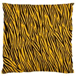 Yellow Zebra Stripes Large Flano Cushion Case (Two Sides)