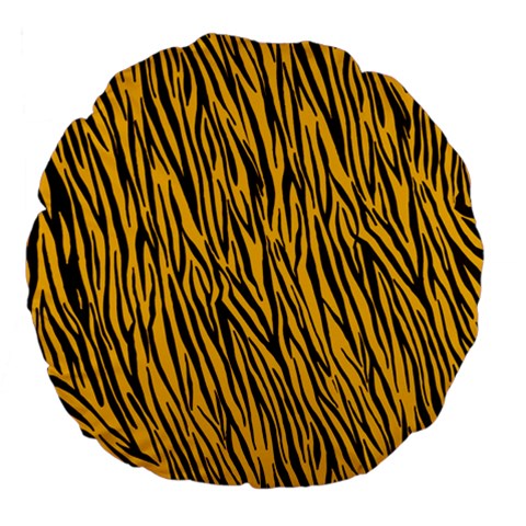 Yellow Zebra Stripes Large 18  Premium Flano Round Cushion  from ArtsNow.com Front