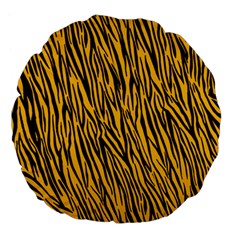 Yellow Zebra Stripes Large 18  Premium Flano Round Cushion  from ArtsNow.com Front