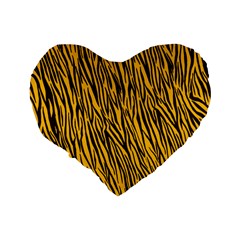 Yellow Zebra Stripes Standard 16  Premium Flano Heart Shape Cushion  from ArtsNow.com Back