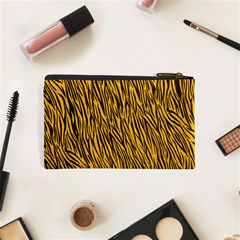 Yellow Zebra Stripes Cosmetic Bag (XS) from ArtsNow.com Back