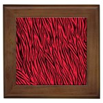 Red Zebra Stripes Framed Tile