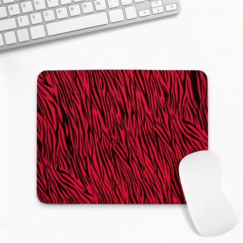 Red Zebra Stripes Small Mousepad from ArtsNow.com Front