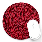 Red Zebra Stripes Round Mousepad