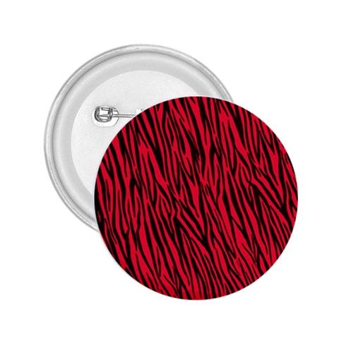 Red Zebra Stripes 2.25  Button from ArtsNow.com Front