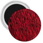 Red Zebra Stripes 3  Magnet