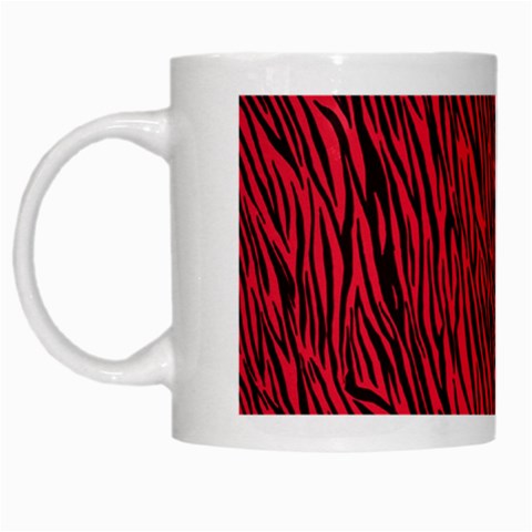 Red Zebra Stripes White Mug from ArtsNow.com Left