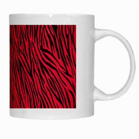 Red Zebra Stripes White Mug from ArtsNow.com Right