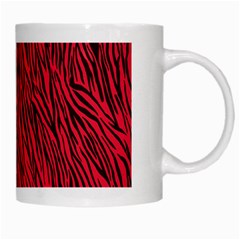 Red Zebra Stripes White Mug from ArtsNow.com Right