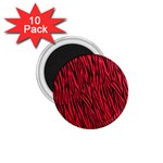 Red Zebra Stripes 1.75  Magnet (10 pack) 