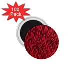 Red Zebra Stripes 1.75  Magnet (100 pack) 