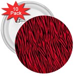 Red Zebra Stripes 3  Button (10 pack)