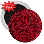 Red Zebra Stripes 3  Magnet (10 pack)