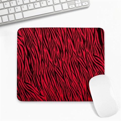 Red Zebra Stripes Large Mousepad from ArtsNow.com Front