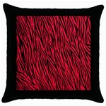 Red Zebra Stripes Throw Pillow Case (Black)