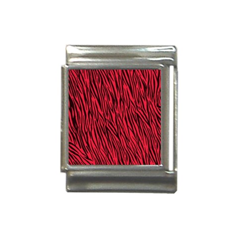 Red Zebra Stripes Italian Charm (13mm) from ArtsNow.com Front